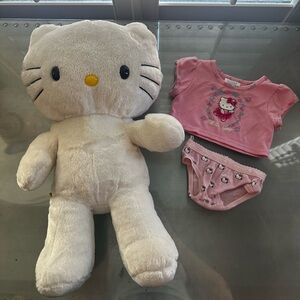 Hello Kitty White and Pink Stuffed Animal with Dress-Up Outfit